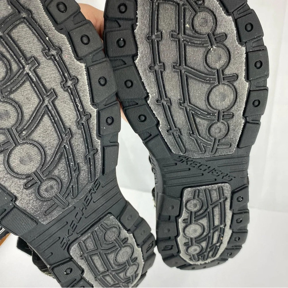 Skechers Mens 10 Black Hellow Relaxed Fit Memory Foam 360 Sandals Hook and Loop - Picture 5 of 6